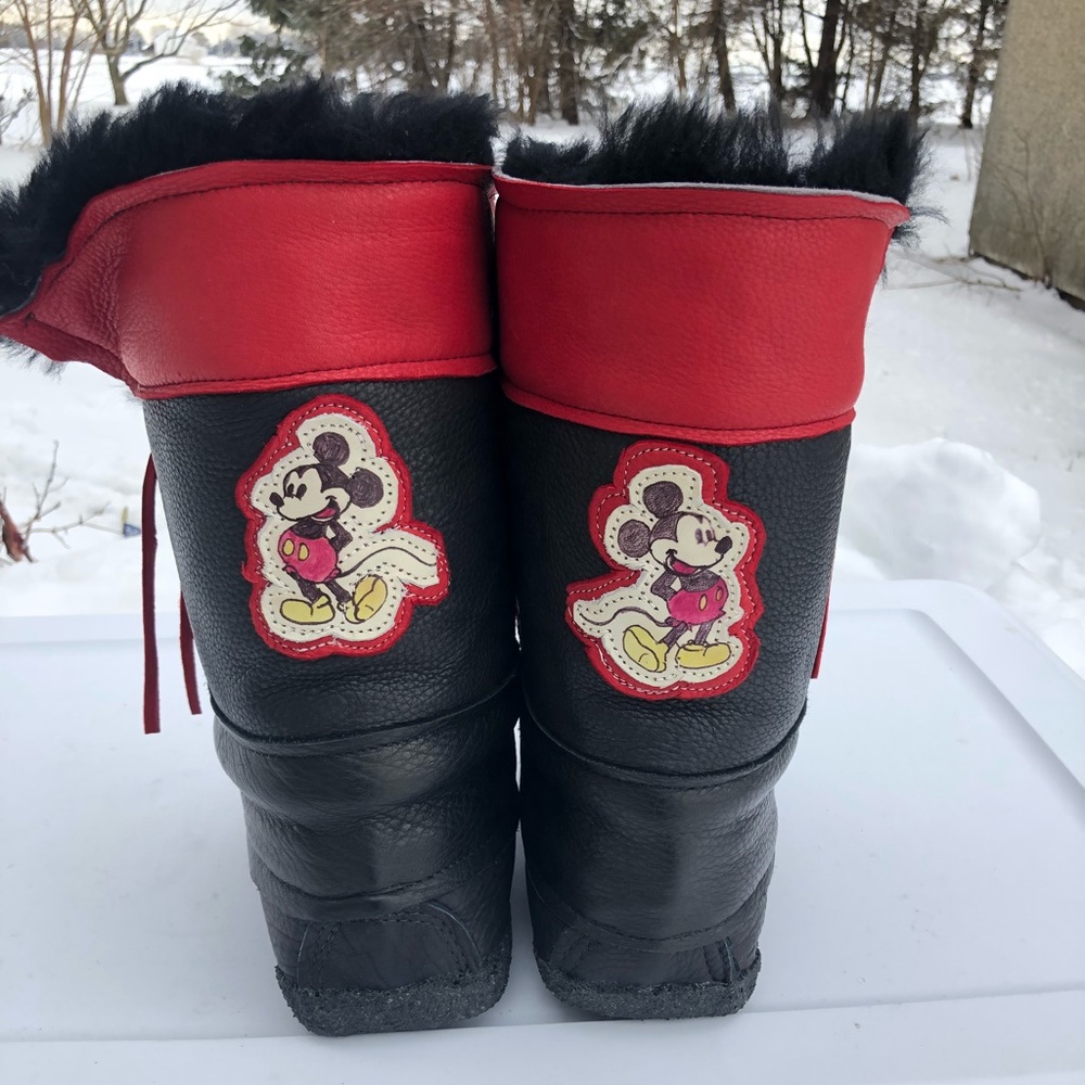 Black Dog Rise Mickey Mouse Fur Eskimo Boots 7
